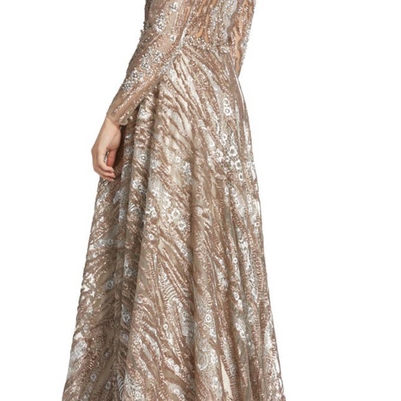 Mac Duggal size 4 sequenced even dress long sleeve. - Picture 3 of 3